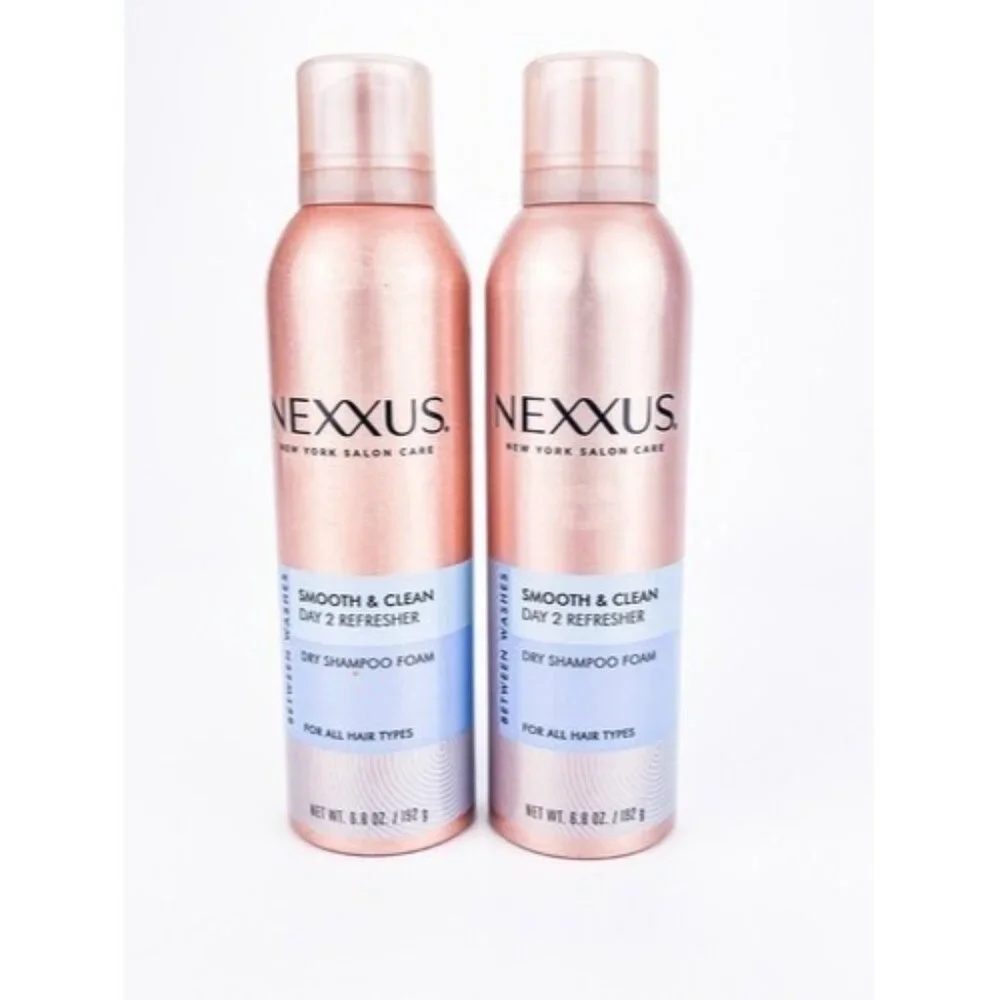 Lot of 2 Nexxus Between Washes Smooth Clean Dry Shampoo‎ Foam Aerosol 6.8oz